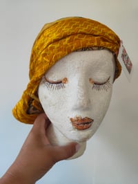 Image 2 of Headband hair wrap with wire -reversible yellow