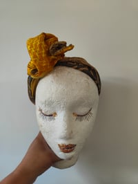 Image 3 of Headband hair wrap with wire -reversible yellow