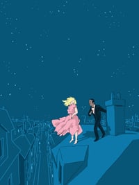 toits — affichette Indigo