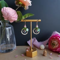 Image 1 of Pink Heart Hoop Earrings P3A | Shoujo Fairytale