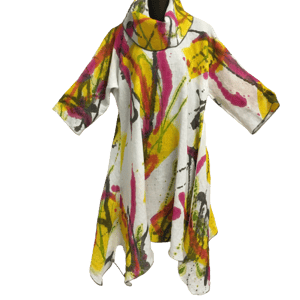 Image of Iris Dress - European Handkerchief Linen - Hand painted Sunshine Design