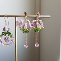 Image 1 of Pink Flower Mini Detachable Earrings P7 | Shoujo Fairytale