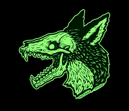 Image of Plague Fox Glow in the Dark Vinyl Sticker