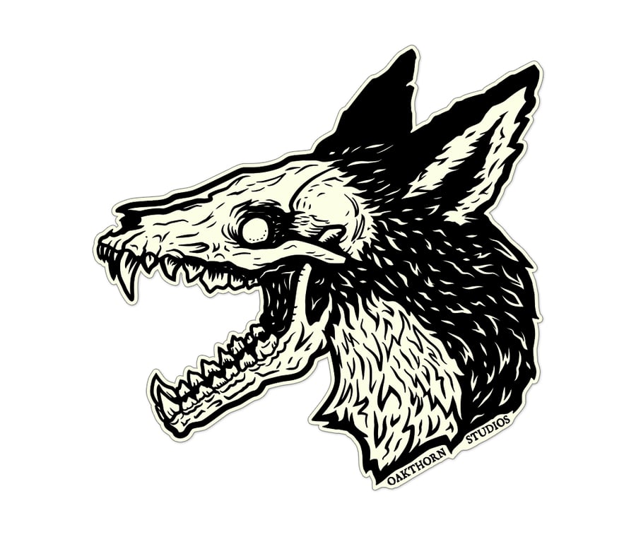 Image of Plague Fox Glow in the Dark Vinyl Sticker