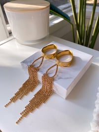 Image 1 of Waterfall Rhinestone Tassels (Gold)