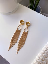 Image 2 of Waterfall Rhinestone Tassels (Gold)