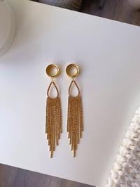 Image 4 of Waterfall Rhinestone Tassels (Gold)