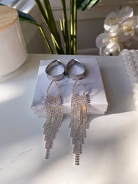 Image 1 of Waterfall Rhinestone Tassels (Silver)