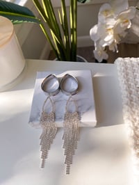 Image 3 of Waterfall Rhinestone Tassels (Silver)