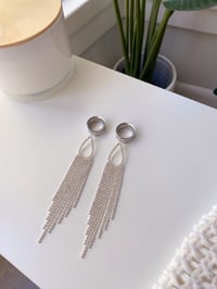 Image 2 of Waterfall Rhinestone Tassels (Silver)