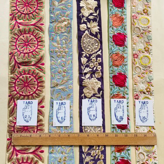 Image of Silk embroidered ribbon