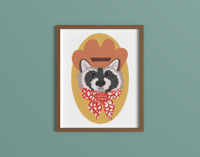Raccoon Cowboy Art Print