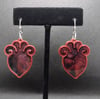 Small Aztec Heart Earrings Red Edition 