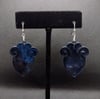 Small Aztec Heart Earrings Blue Edition 