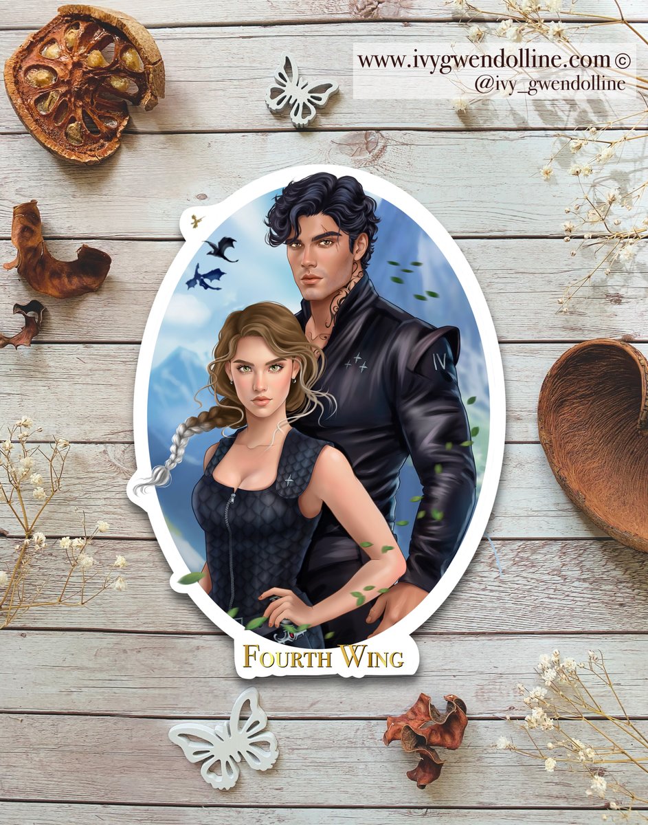 Violet & Xaden Inspired fan art Print /Page overlay / Sticker