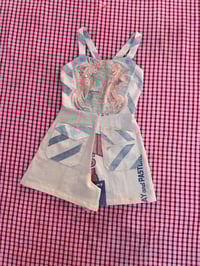 Image 1 of Ruth Overalls in feedsack SMALL
