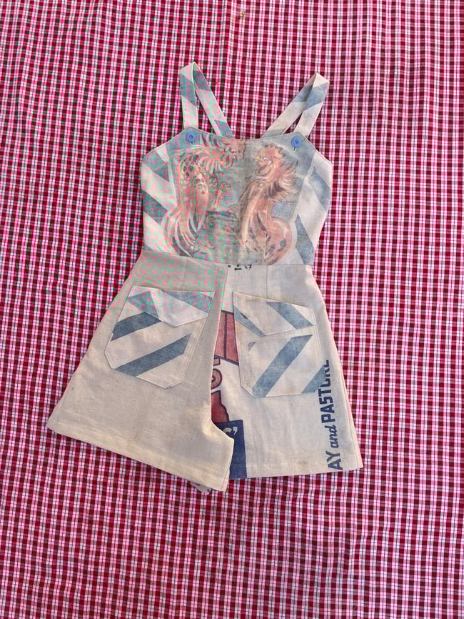 Ruth Overalls in feedsack SMALL