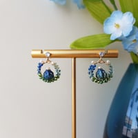 Image 1 of Blue Stud Flower Earrings B3 | Shoujo Fairytale