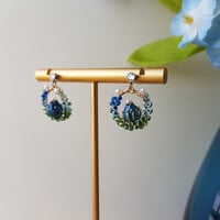 Image 2 of Blue Stud Flower Earrings B3 | Shoujo Fairytale