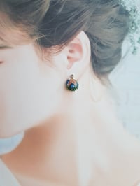 Image 5 of Blue Stud Flower Earrings B3 | Shoujo Fairytale