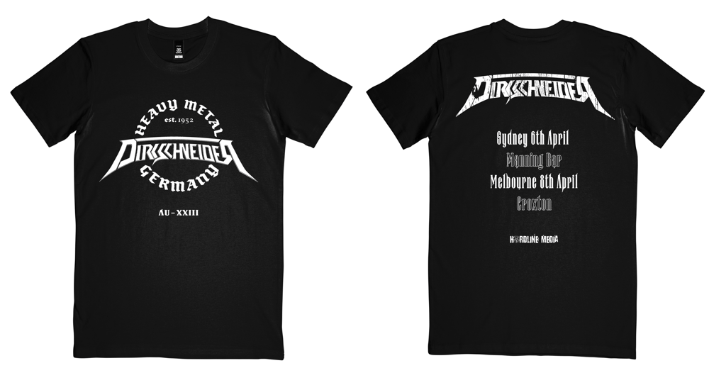 Image of DIRKSCHNEIDER - Aussie Tour T'shirt 2023 - Germany Logo design