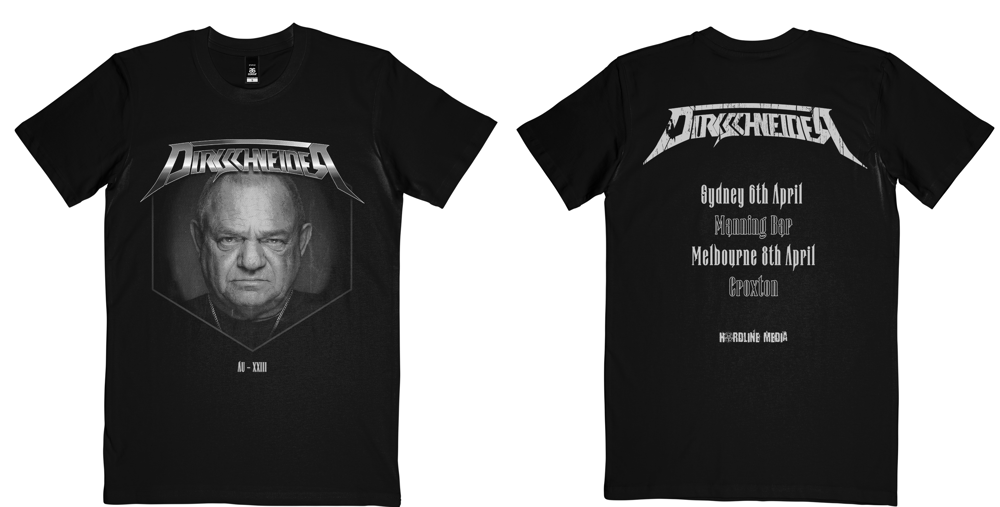 Image of DIRKSCHNEIDER - Aussie Tour T'shirt 2023 - Udo design