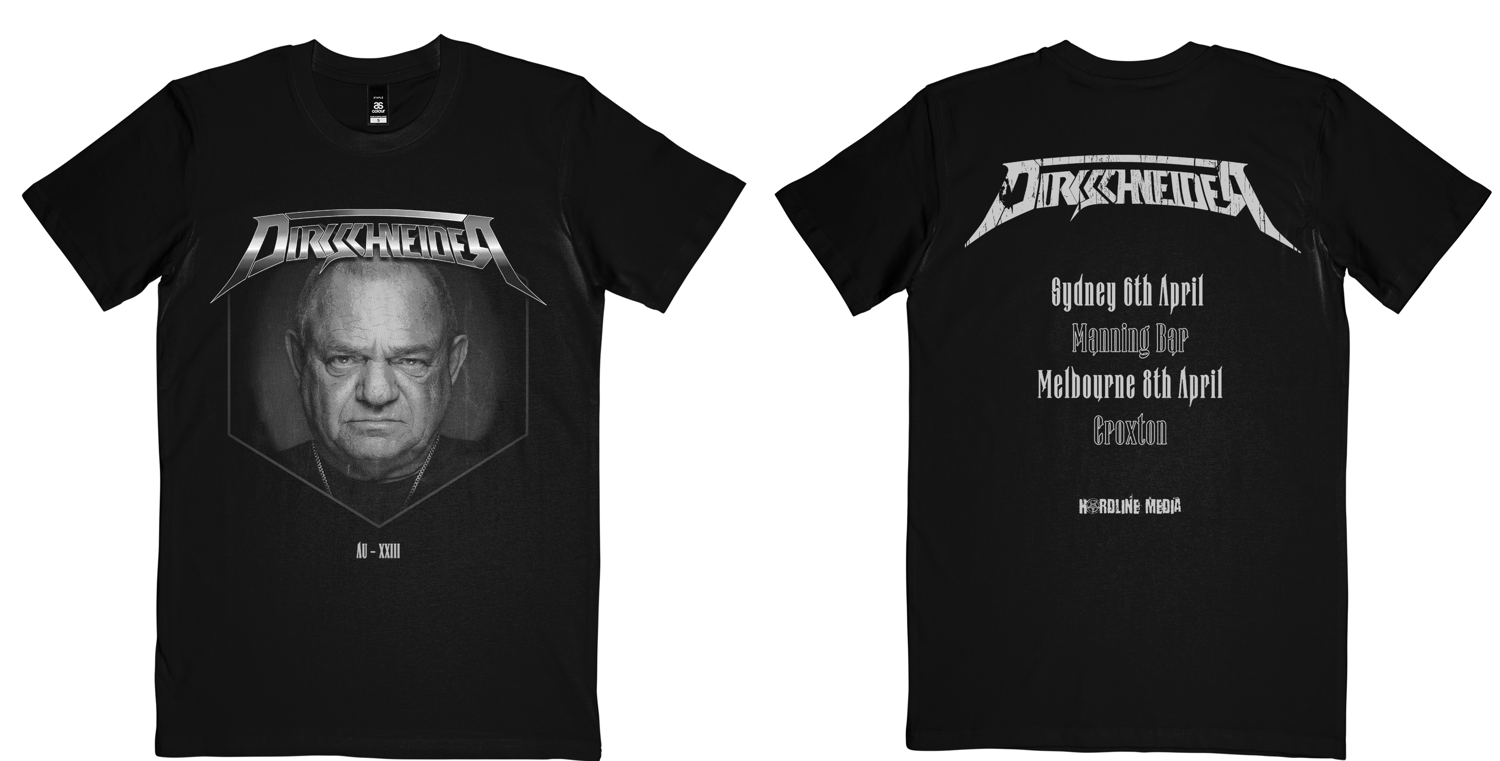 Image of DIRKSCHNEIDER - Aussie Tour T'shirt 2023 - Udo design