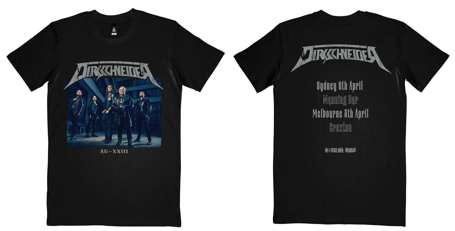 Image of DIRKSCHNEIDER - Aussie Tour T'shirt 2023 - Band design