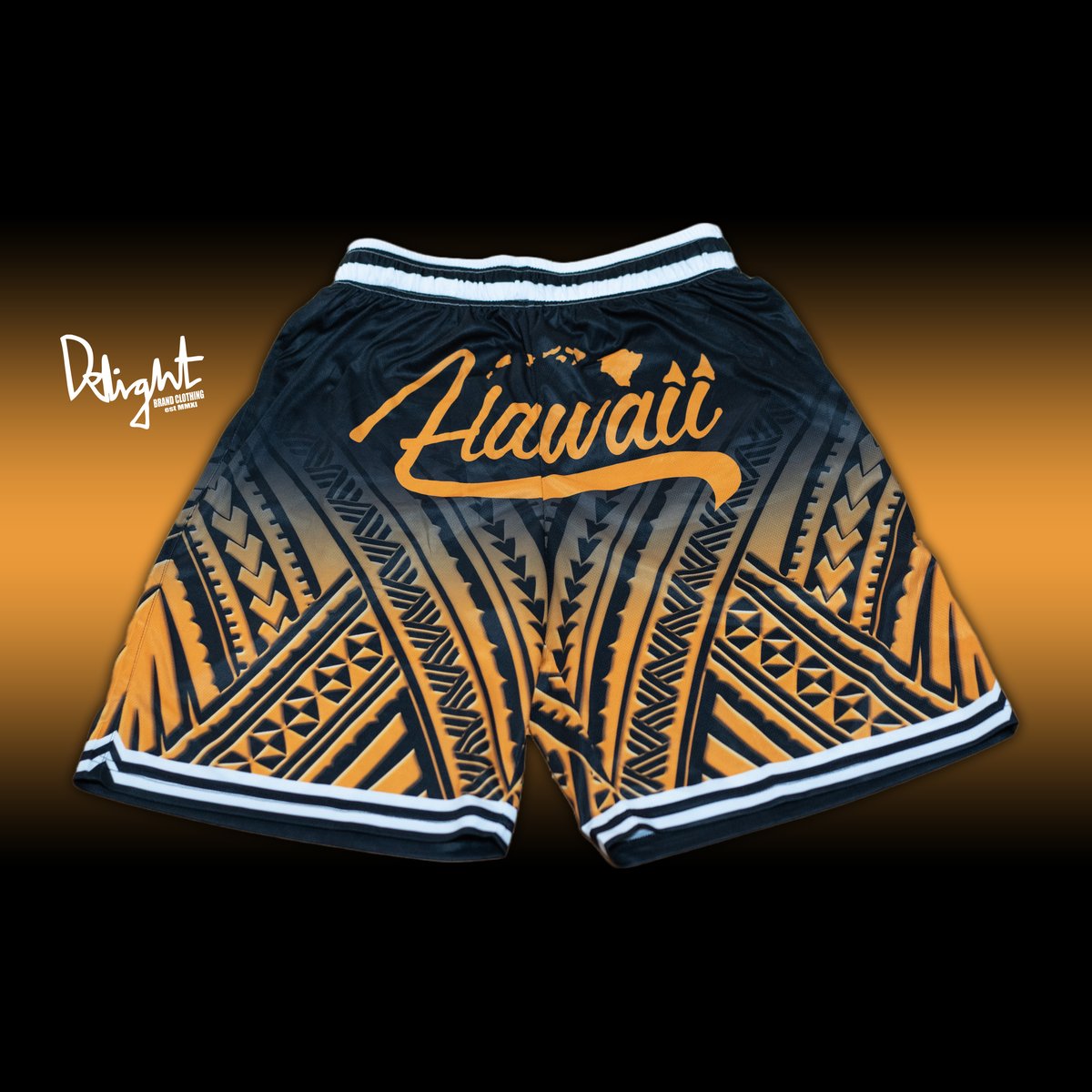 Hawaii Islands Athletic Gold Tribal - Basketball Shorts