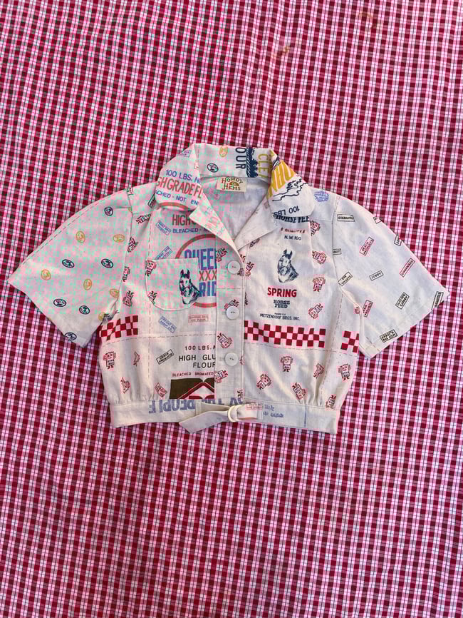 Feedsack Cropped Blouse MEDIUM