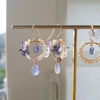 Image 3 of Purple Tanzanite Dangle Earrings PR8 | Shoujo Fairytale