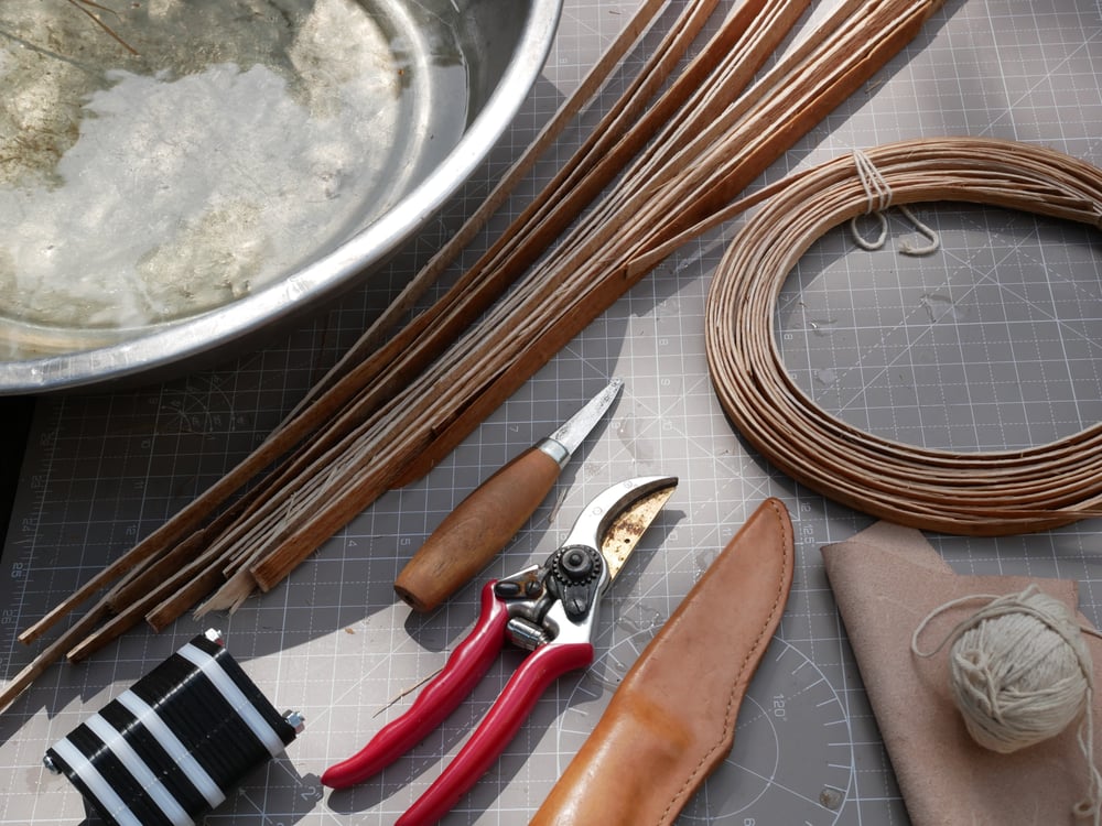 Image of One-day ash splint course - bias weaving basketry