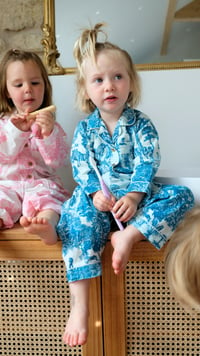 Image 1 of Pyjama enfant - Toile de Jouy turquoise
