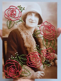 Image 2 of Hand Embroidered, Floral Embellished, Photograph Keepsake 