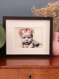 Image 2 of Floral Embroidered Baby Photograph 