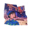 "One minute before" silk scarf