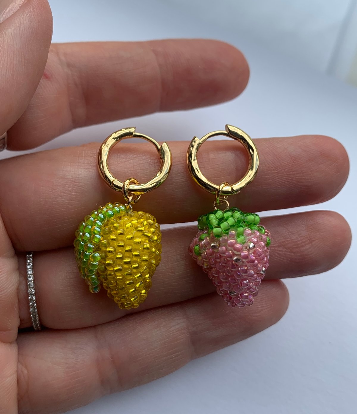 Image of Beaded fruits earrings