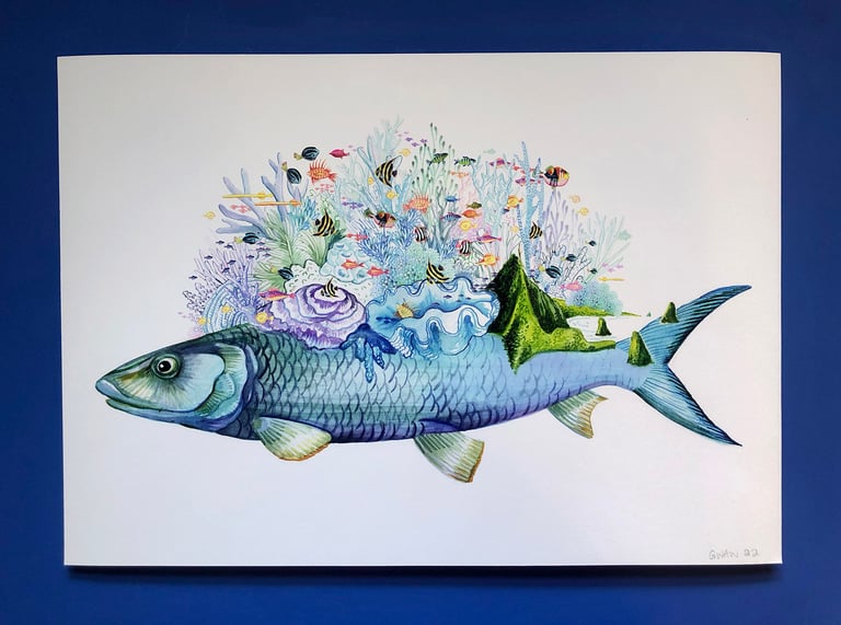 Hawaiian Coral Bleaching print