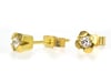 Contemporary 4-claw asscher cut diamond studs in 18ct gold