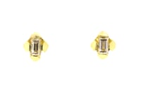 Image 1 of Contemporary 4-claw Baguette diamond studs in 18ct gold