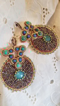 Image 1 of Boucles d'oreilles brodées HABANA