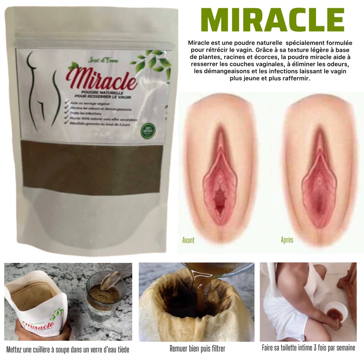 Poudre Miracle-Retrecir le vagin rapidement | missnellaskincare