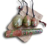 Unakite yoni egg and wand set