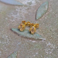 Image 2 of Contemporary 4-claw Baguette diamond studs in 18ct gold