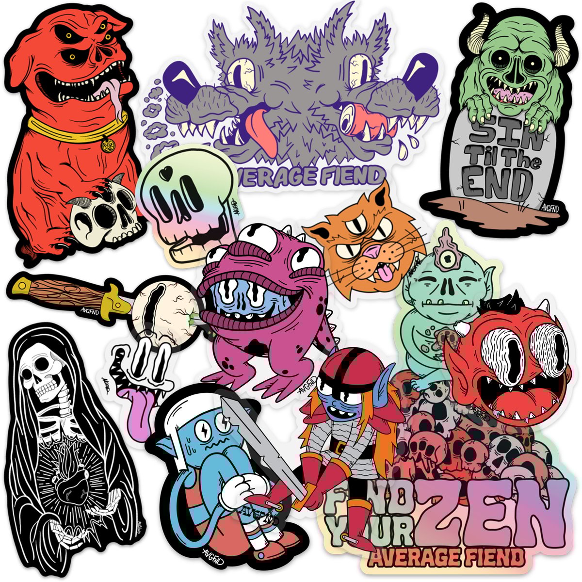 Giant Fiend Sticker Pack Average Fiend