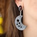 Image of the moon in june - rosecut garnet and enamel earrings