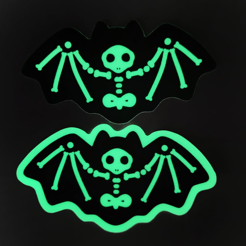 Image of SKELEBAT Glow in the Dark Large Vinyl Stickers 