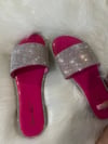 Sparkly sandals- hot pink