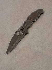 Image 1 of Half Serrated Folding Knife with Pocket Clip