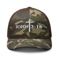 Image 2 of John 3:16 Camo Trucker Hat